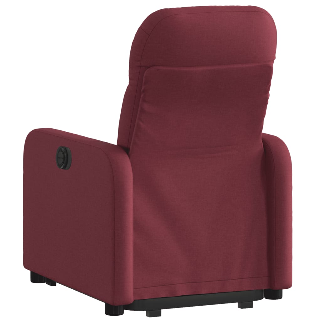 vidaXL Sillón reclinable elevable tela rojo tinto