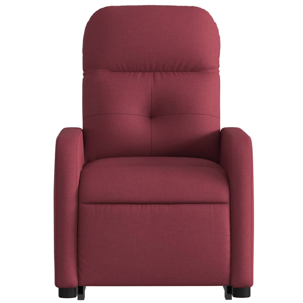 vidaXL Sillón reclinable elevable tela rojo tinto