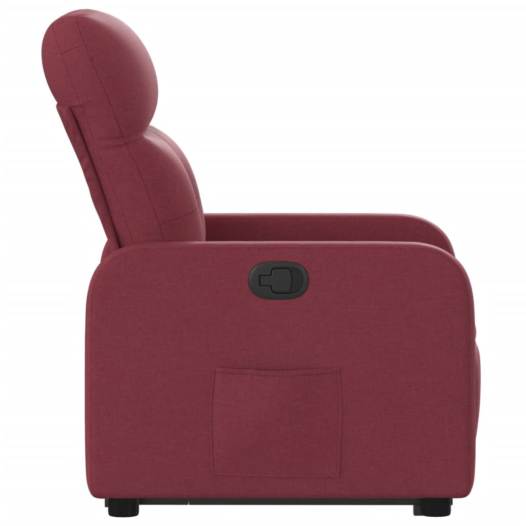 vidaXL Sillón reclinable elevable tela rojo tinto