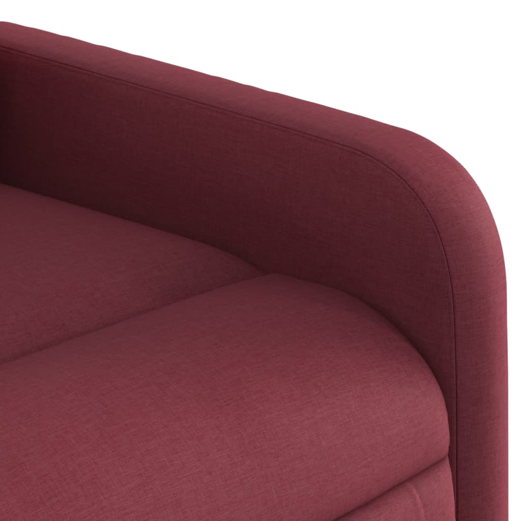 vidaXL Sillón reclinable elevable tela rojo tinto