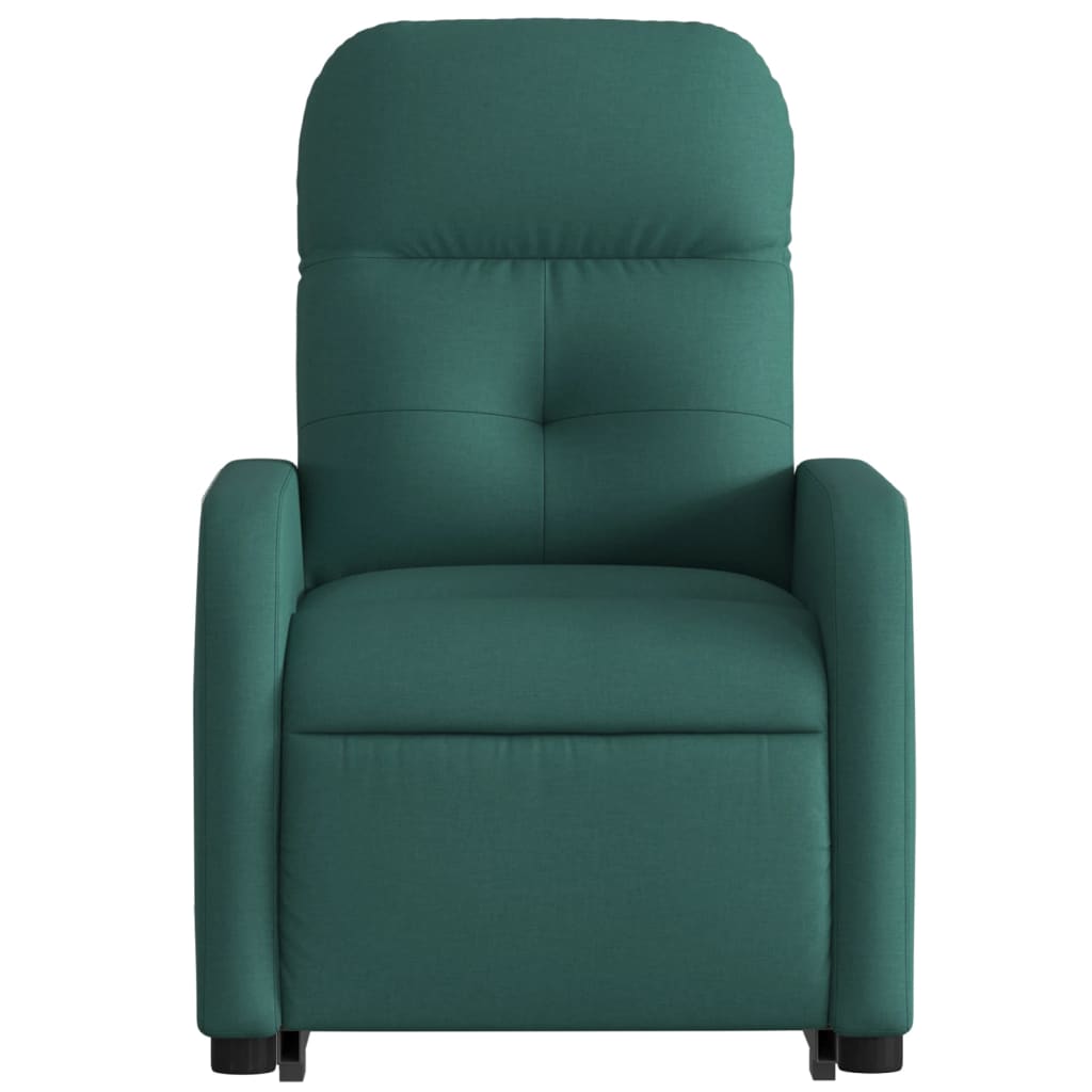 vidaXL Sillón reclinable elevable tela verde oscuro