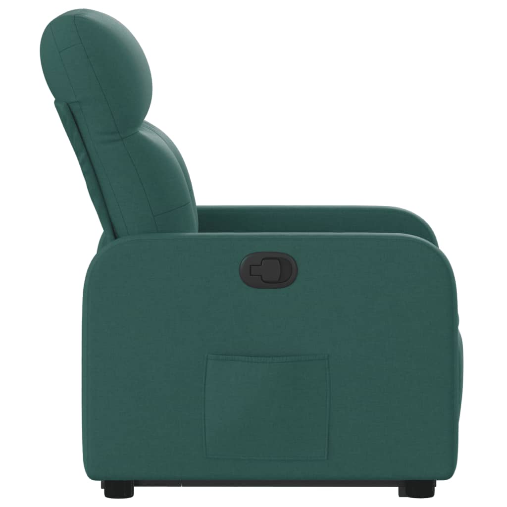 vidaXL Sillón reclinable elevable tela verde oscuro