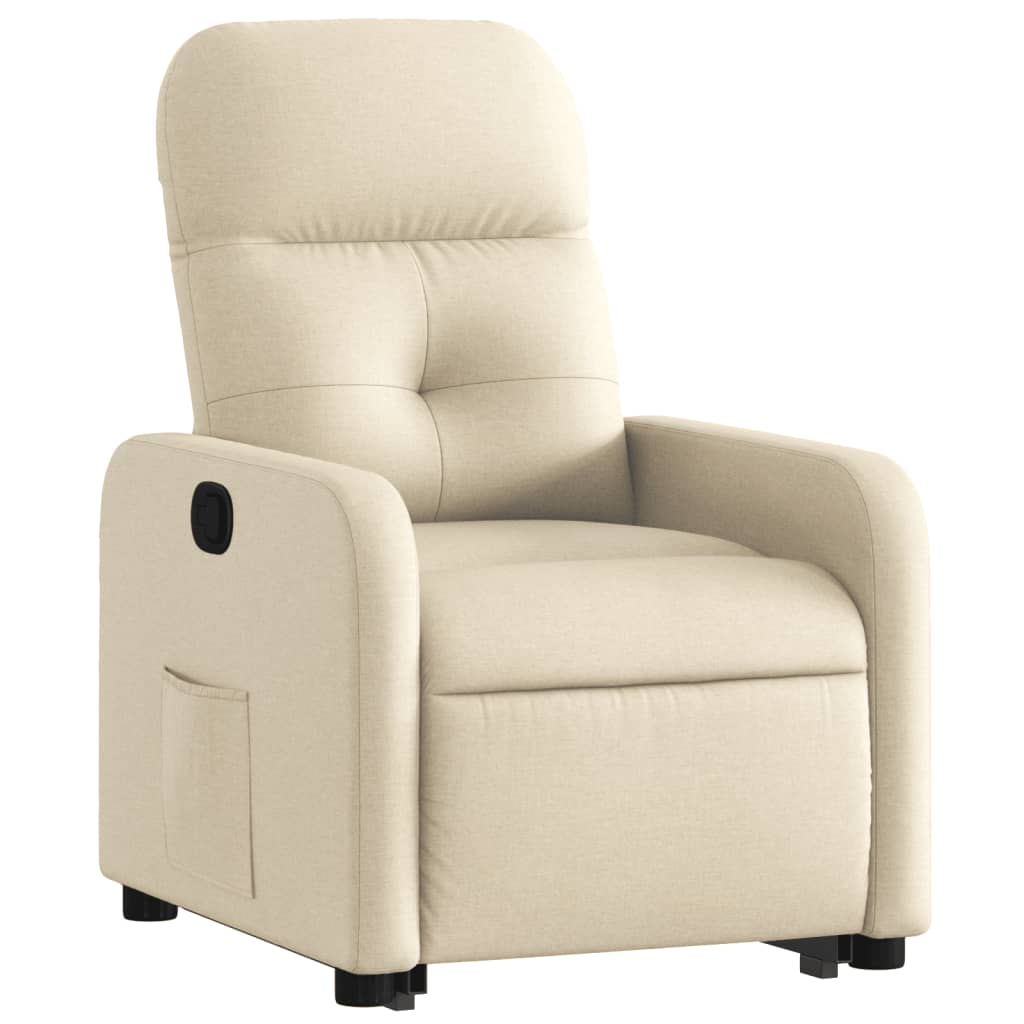 vidaXL Sillón reclinable elevable de tela color crema