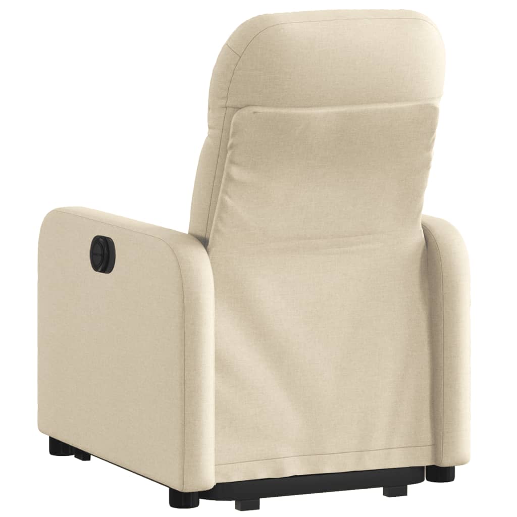 vidaXL Sillón reclinable elevable de tela color crema