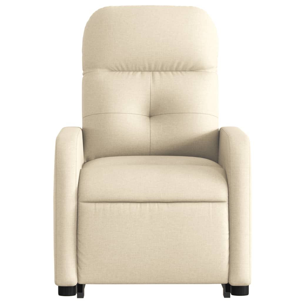 vidaXL Sillón reclinable elevable de tela color crema