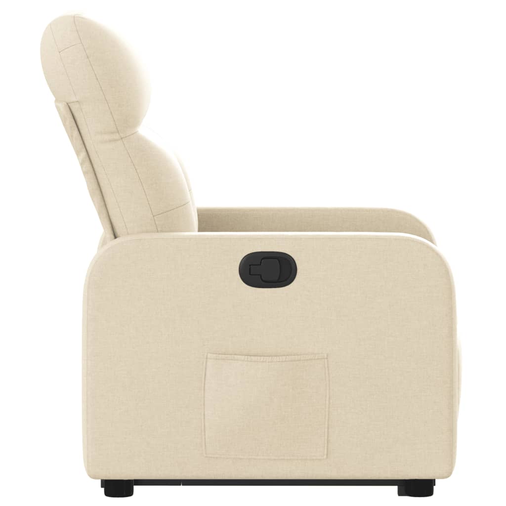 vidaXL Sillón reclinable elevable de tela color crema