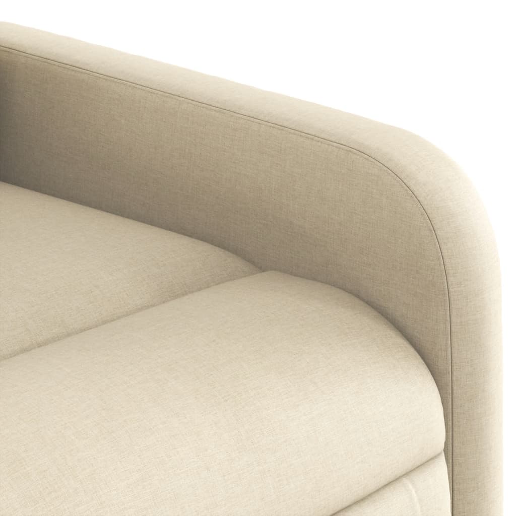 vidaXL Sillón reclinable elevable de tela color crema