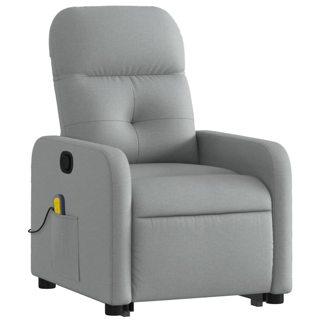 vidaXL Sillón de masaje reclinable de pie de tela gris claro