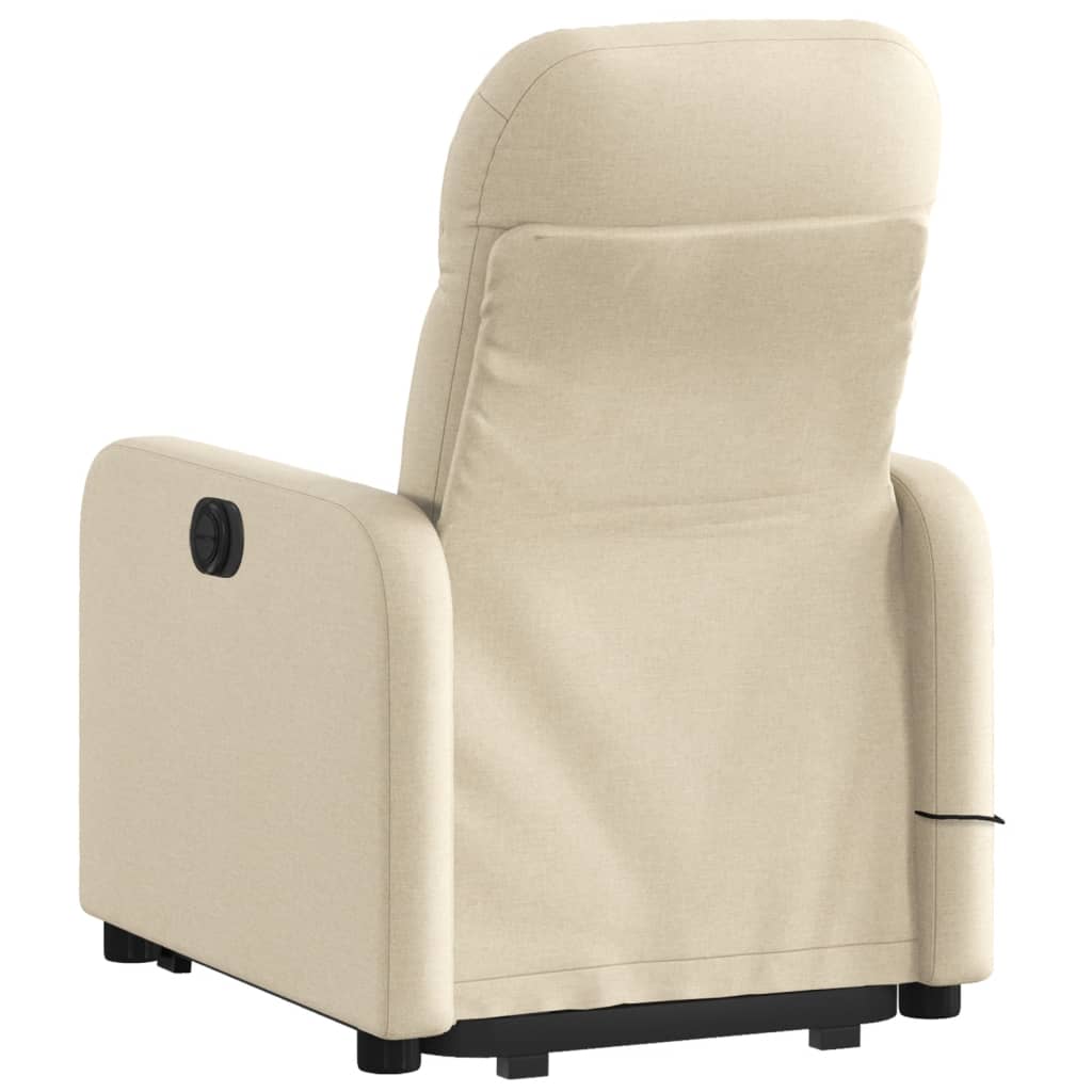 vidaXL Silla de masaje reclinable de pie de tela color crema