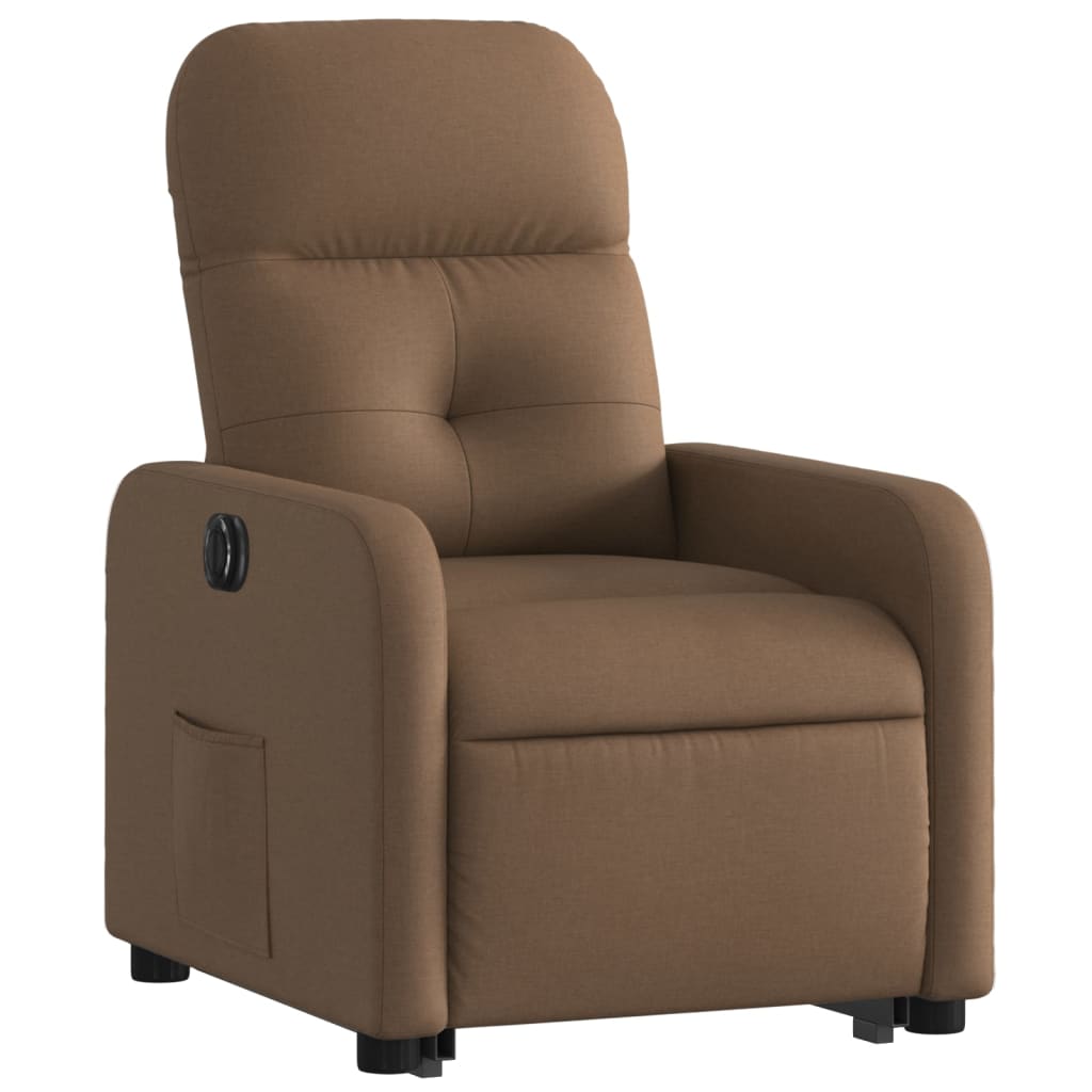 vidaXL Sillón eléctrico reclinable elevable de tela marrón