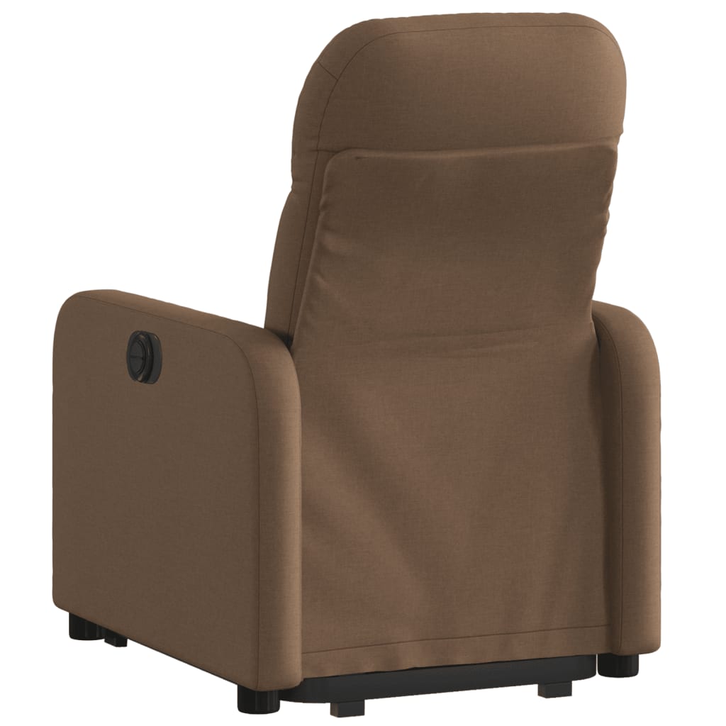 vidaXL Sillón eléctrico reclinable elevable de tela marrón