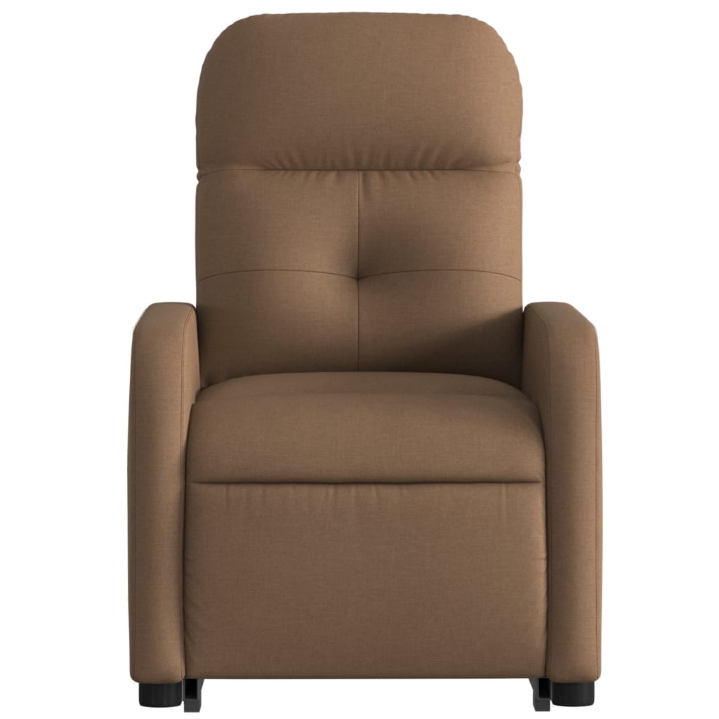 vidaXL Sillón eléctrico reclinable elevable de tela marrón