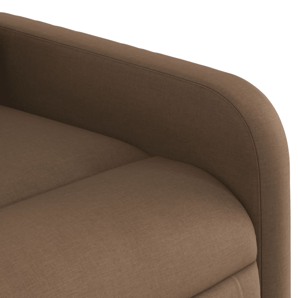 vidaXL Sillón eléctrico reclinable elevable de tela marrón