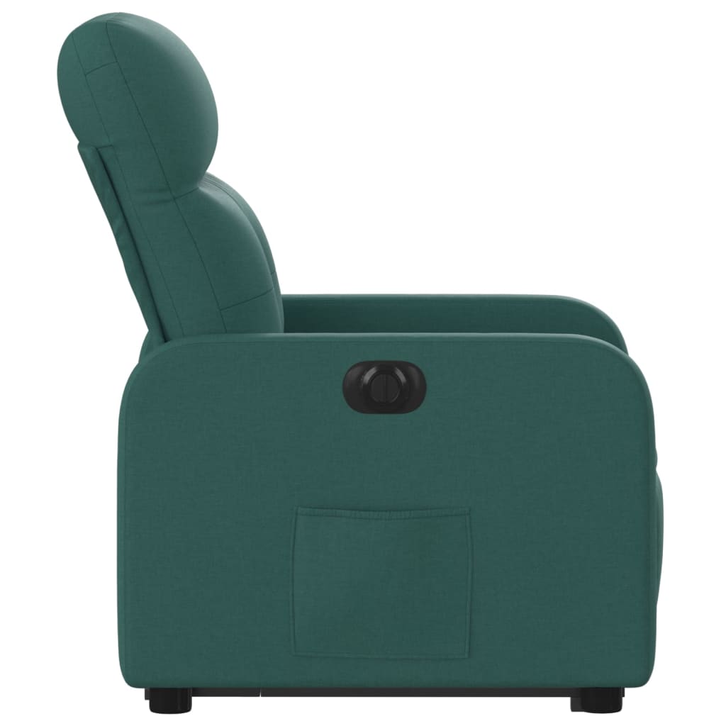 vidaXL Sillón eléctrico reclinable elevable de tela verde oscuro