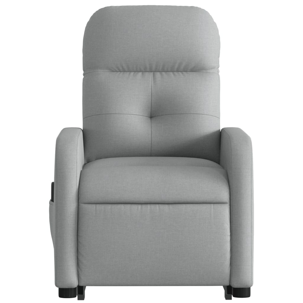 vidaXL Sillón de masaje eléctrico reclinable elevable tela gris claro