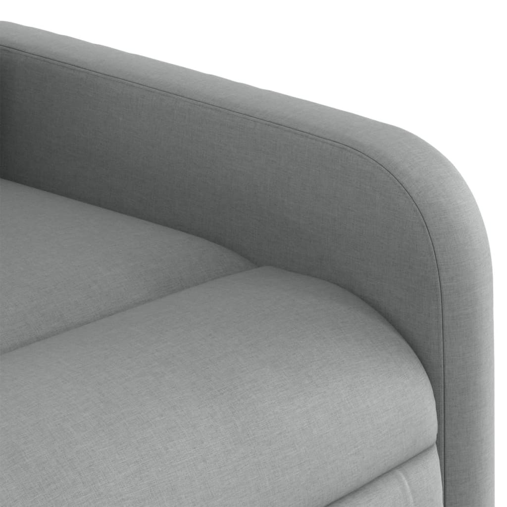 vidaXL Sillón de masaje eléctrico reclinable elevable tela gris claro