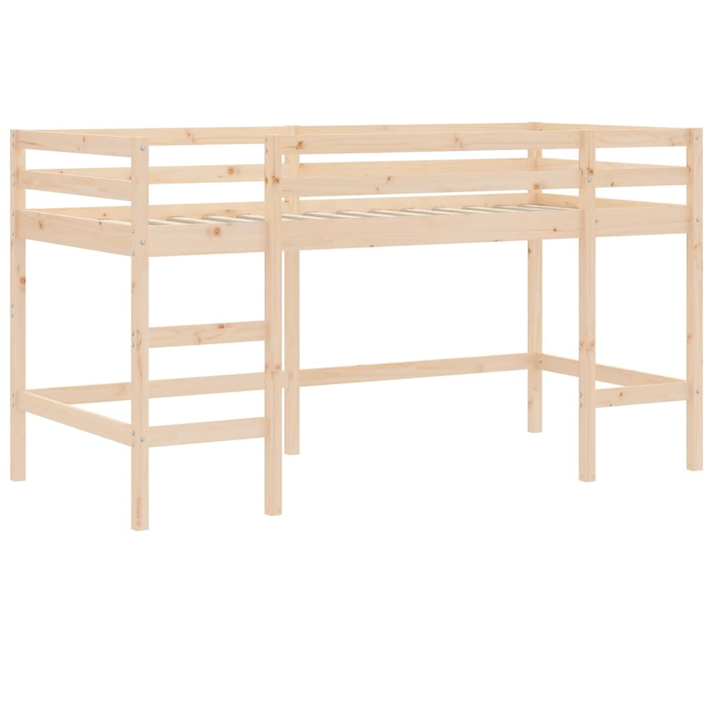 vidaXL Cama alta niños con túnel madera pino blanco negro 90x190 cm