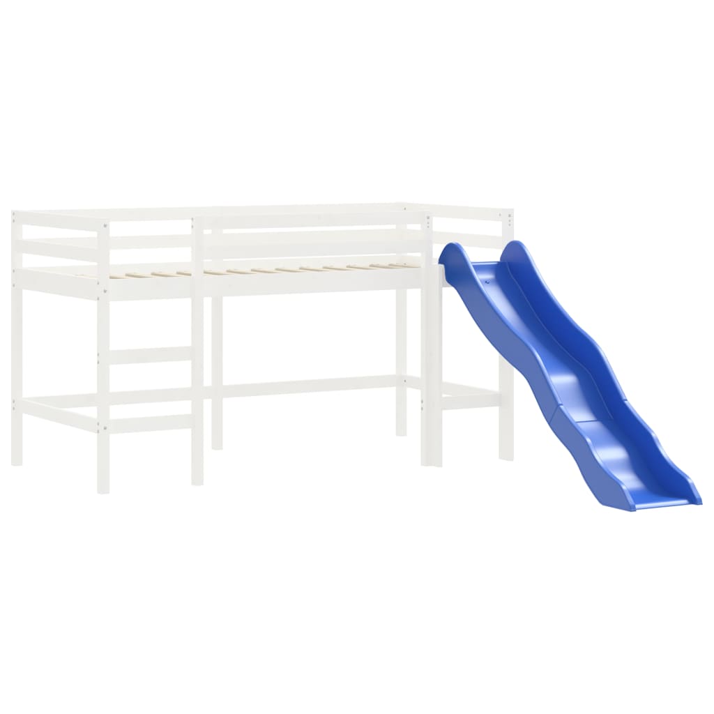 vidaXL Cama alta para niños con túnel madera pino azul 80x200 cm