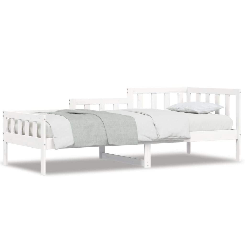 vidaXL Sofá cama sin colchón madera maciza de pino blanco 90x200 cm