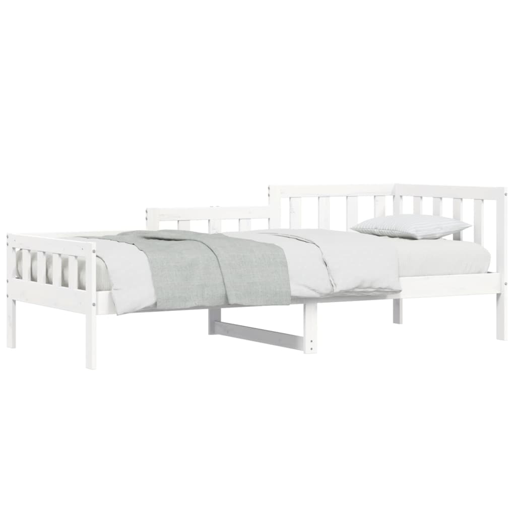 vidaXL Sofá cama sin colchón madera maciza de pino blanco 90x200 cm