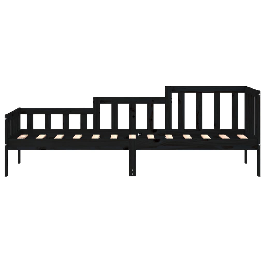 vidaXL Sofá cama sin colchón madera maciza de pino negro 90x190 cm