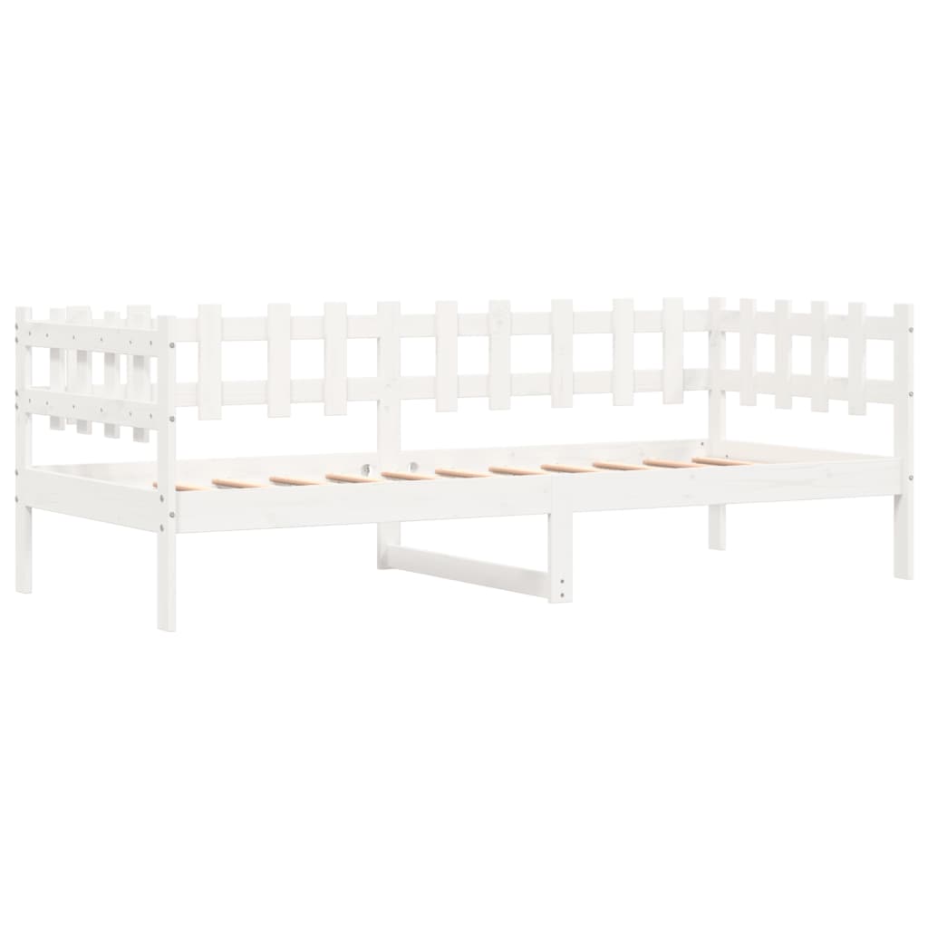 vidaXL Sofá cama sin colchón madera maciza de pino blanco 90x200 cm