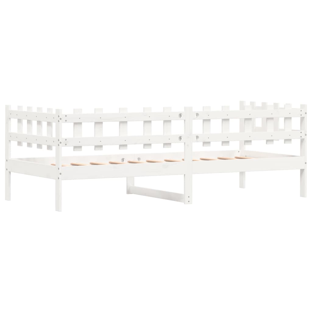 vidaXL Sofá cama sin colchón madera maciza de pino blanco 90x200 cm