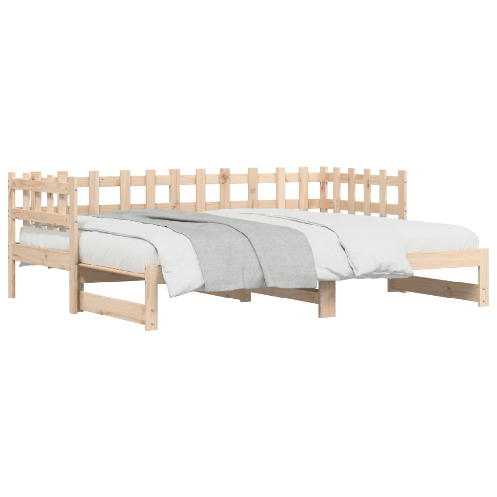 vidaXL Sofá cama extraíble madera maciza de pino 2x(80x200) cm