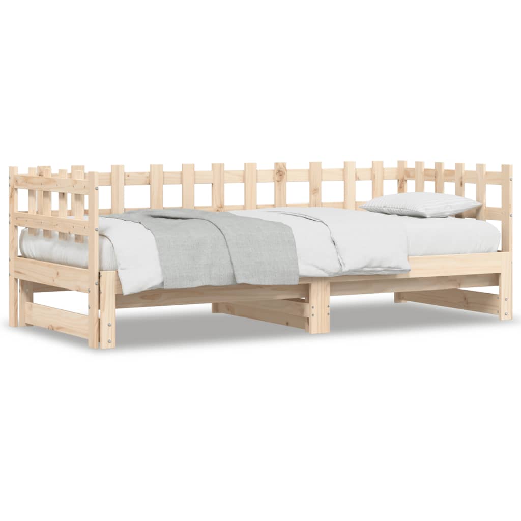 vidaXL Sofá cama extraíble madera maciza de pino 2x(80x200) cm