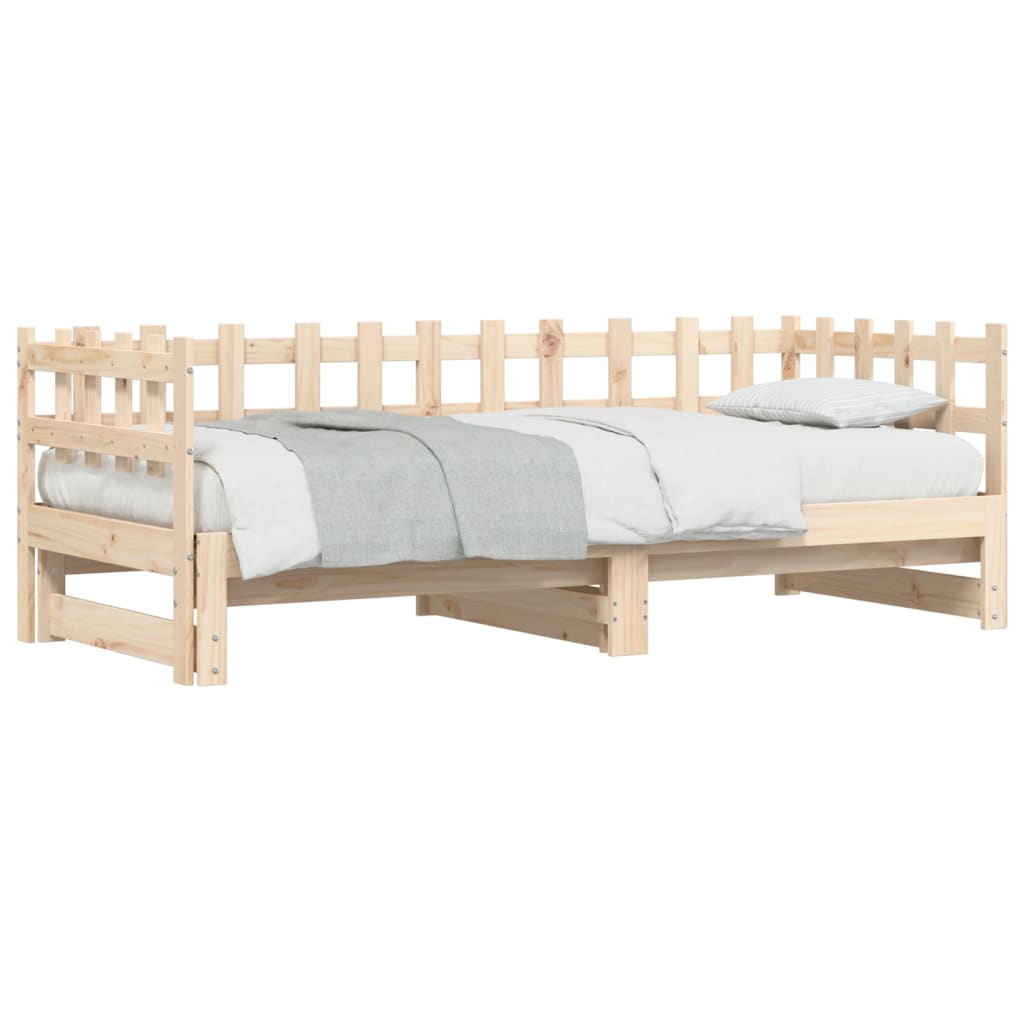 vidaXL Sofá cama extraíble madera maciza de pino 2x(80x200) cm