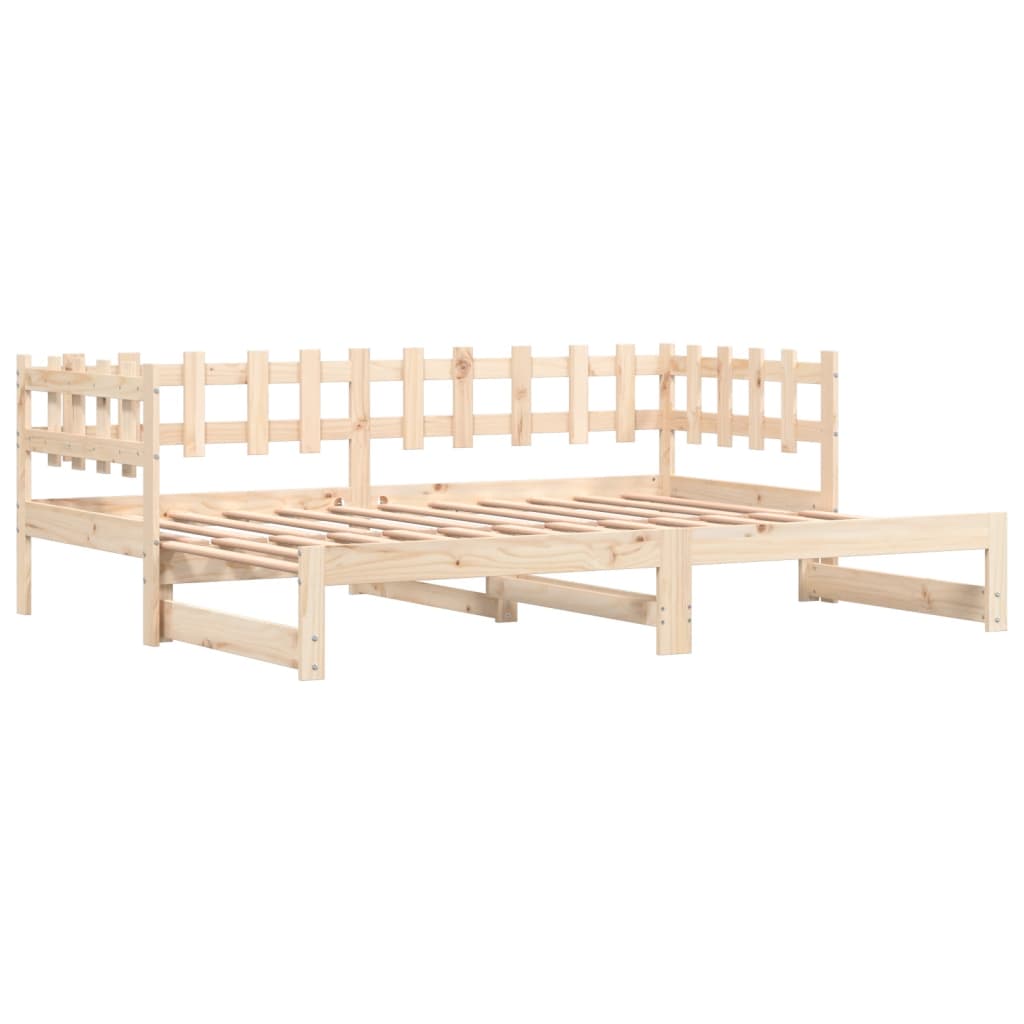 vidaXL Sofá cama extraíble madera maciza de pino 2x(80x200) cm