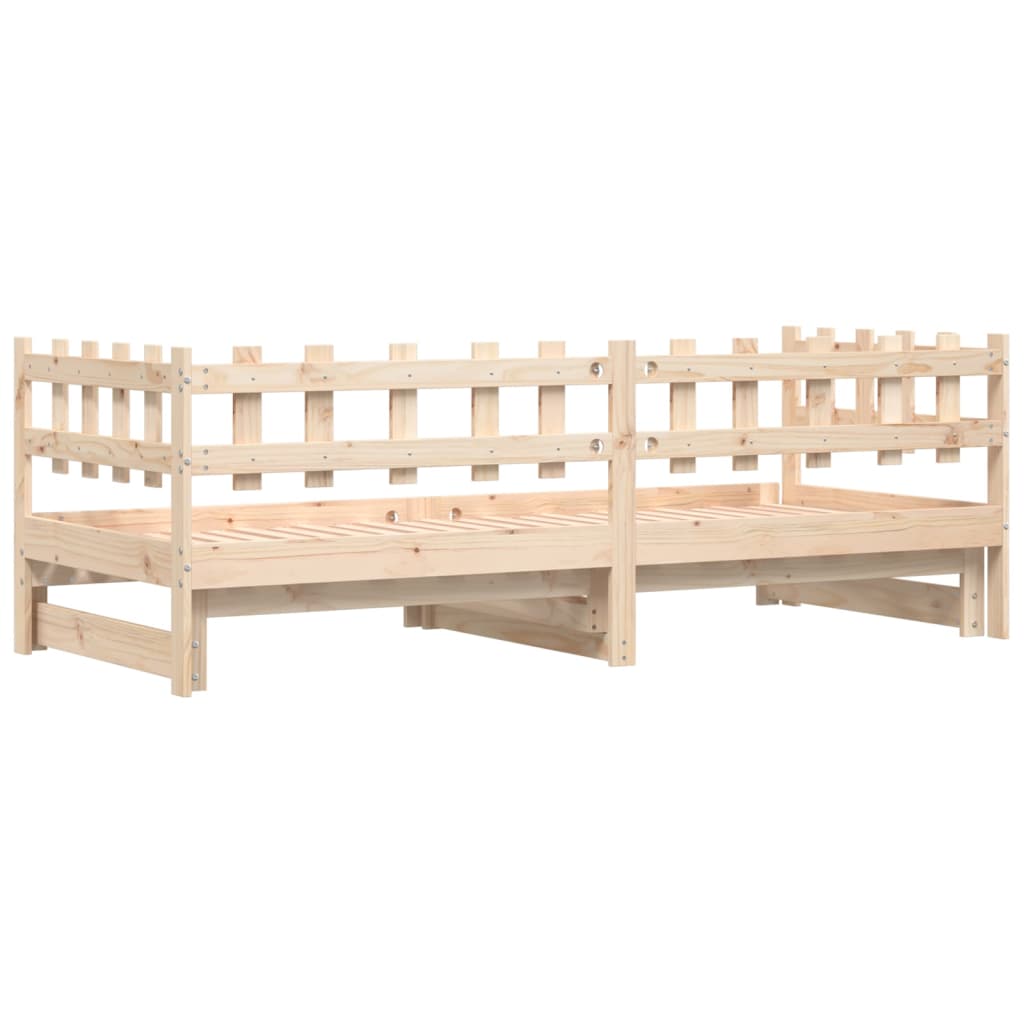 vidaXL Sofá cama extraíble madera maciza de pino 2x(80x200) cm