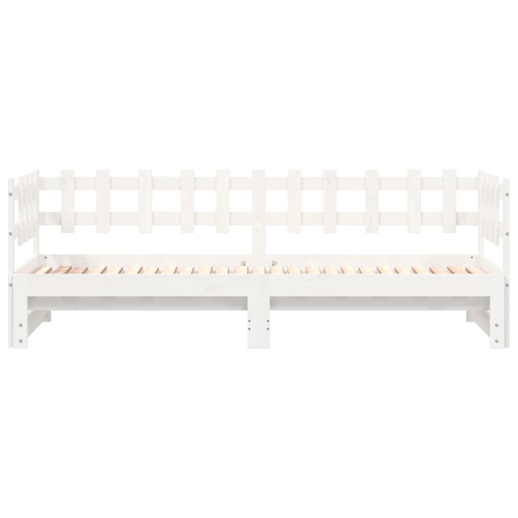 vidaXL Sofá cama extraíble madera maciza de pino blanco 2x(90x200) cm