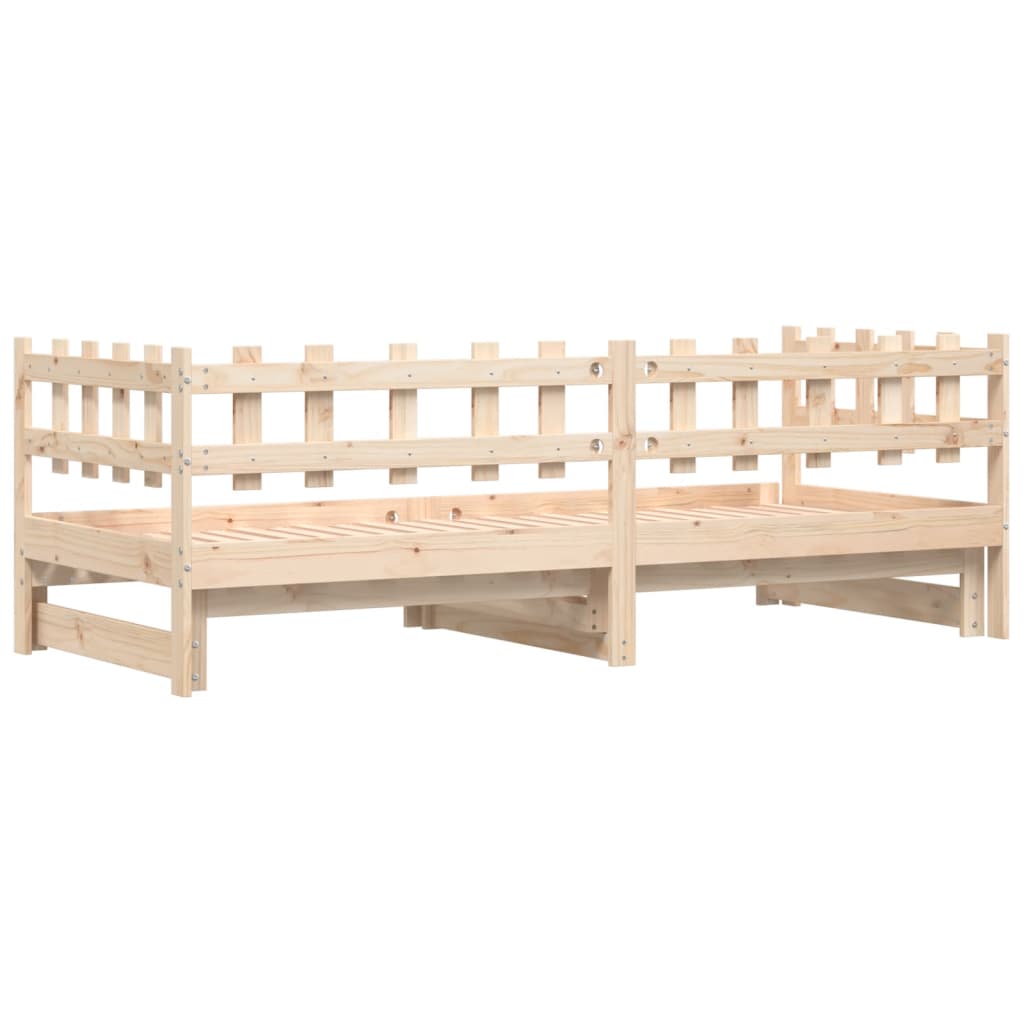 vidaXL Sofá cama extraíble madera maciza de pino 2x(90x190) cm