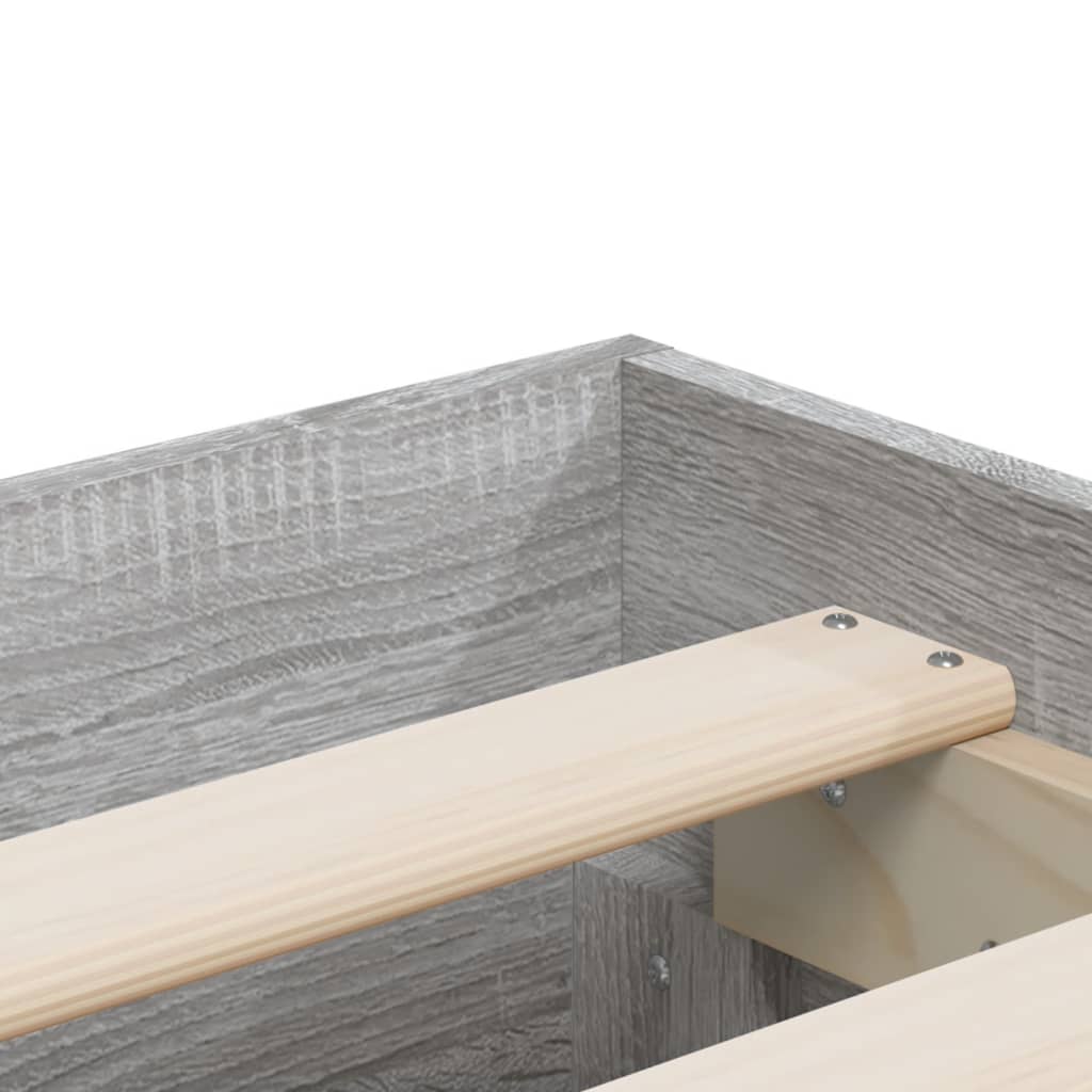 vidaXL Cama con cajones madera ingeniería gris Sonoma 200x200 cm