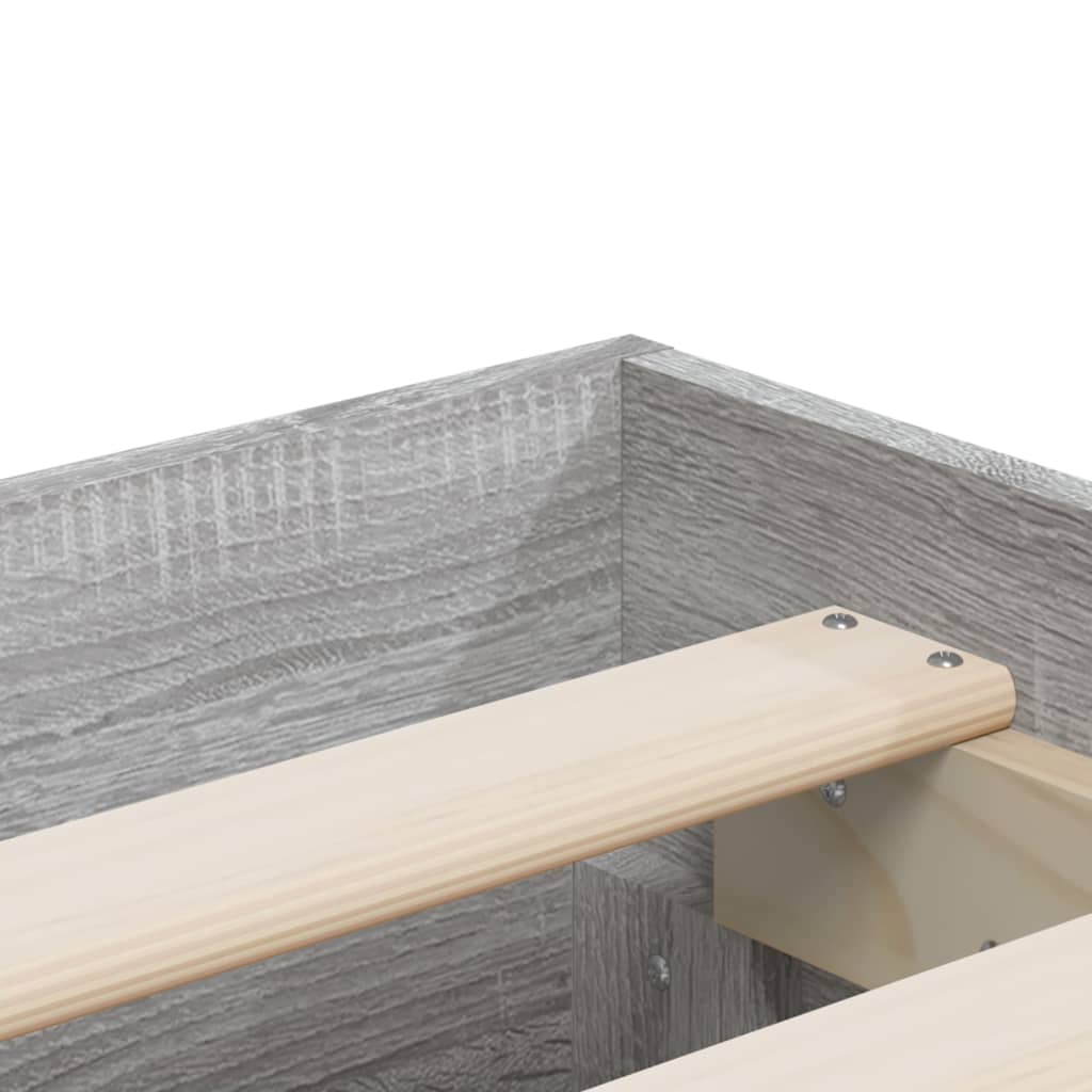 vidaXL Cama con cajones madera ingeniería gris Sonoma 180x200 cm