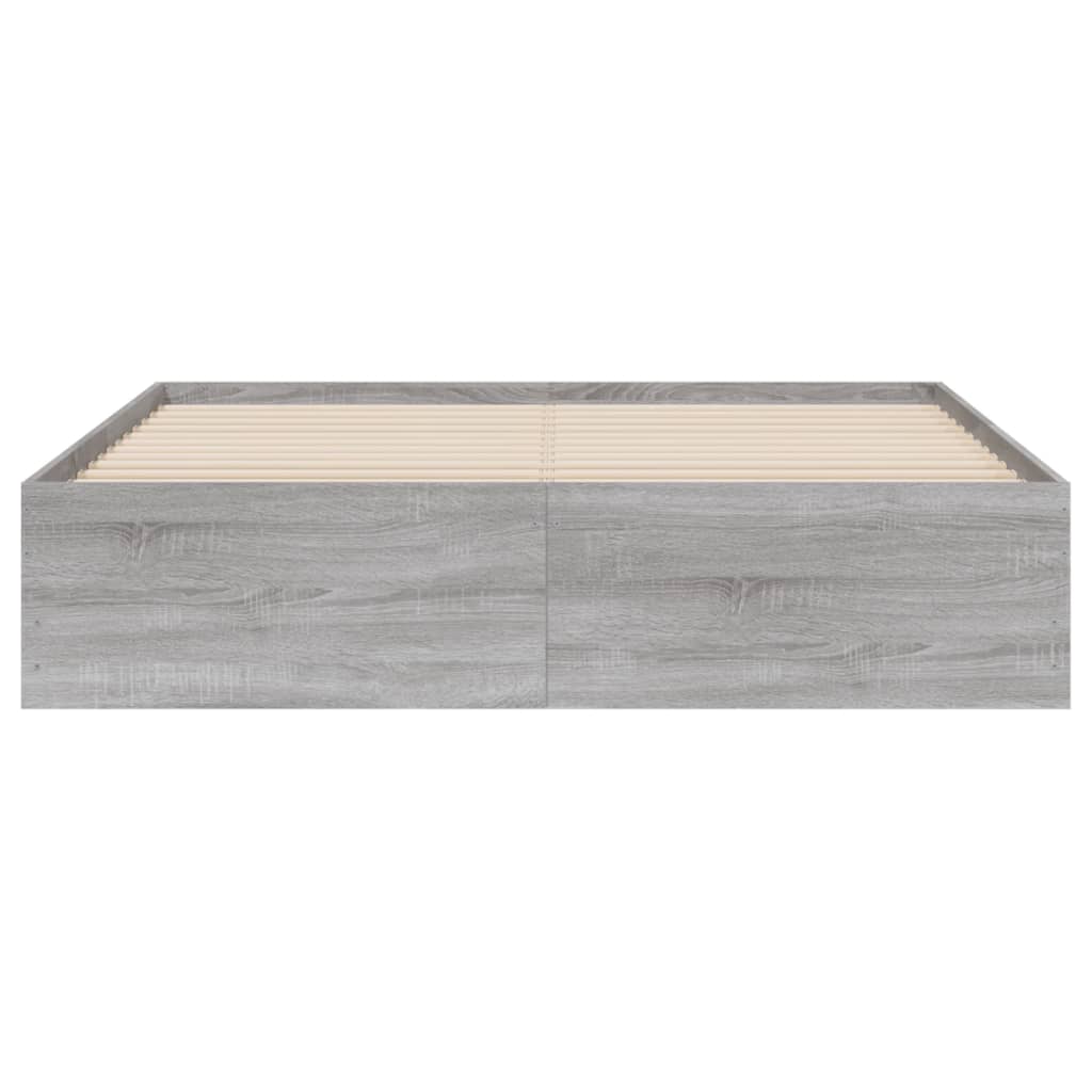 vidaXL Cama con cajones madera ingeniería gris Sonoma 150x200 cm