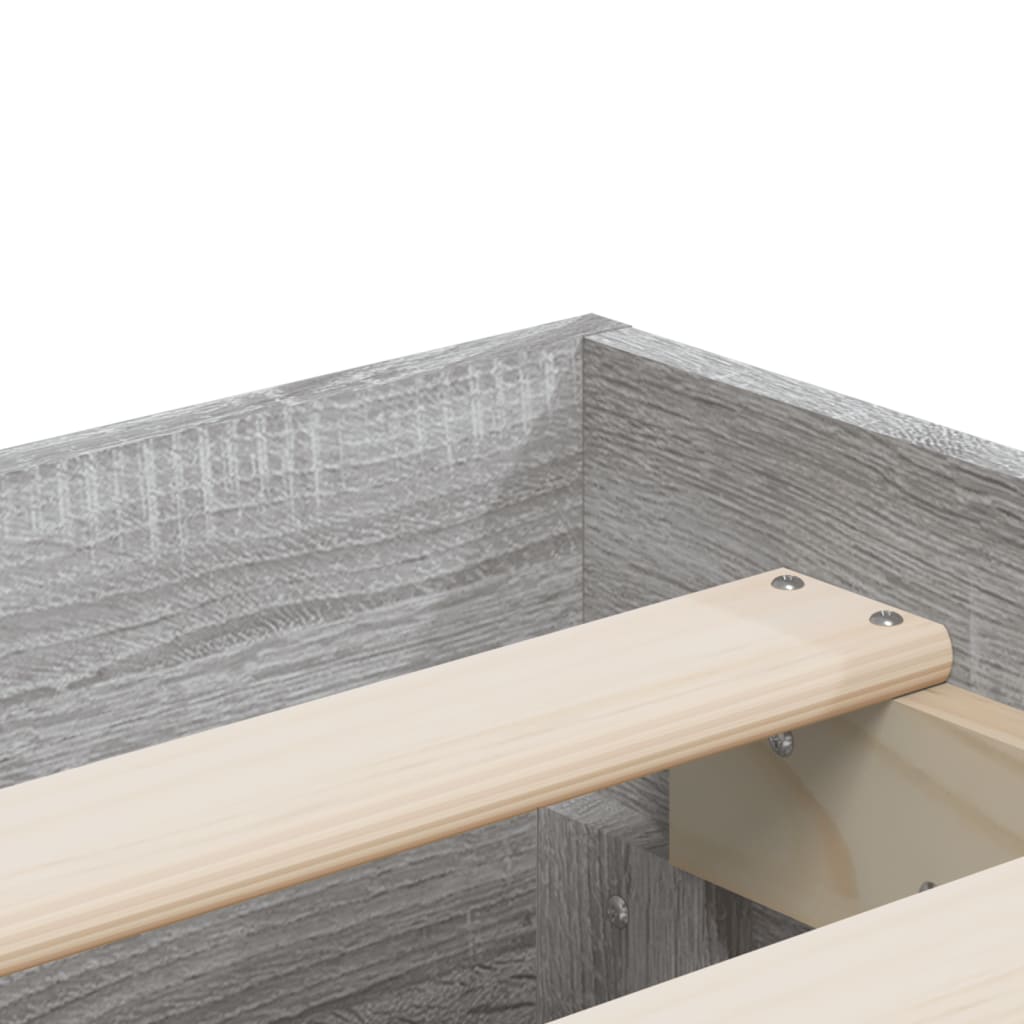 vidaXL Cama con cajones madera ingeniería gris Sonoma 150x200 cm