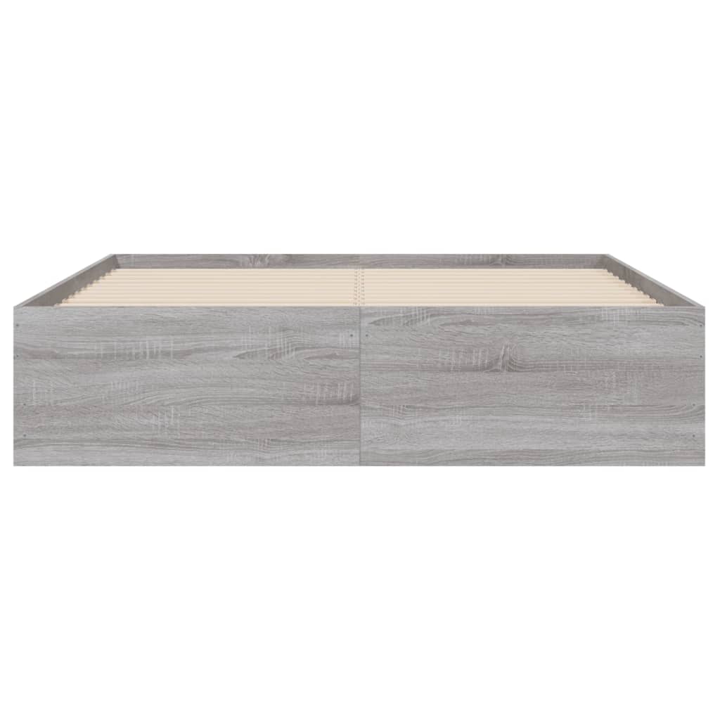 vidaXL Cama con cajones madera ingeniería gris Sonoma 120x200 cm