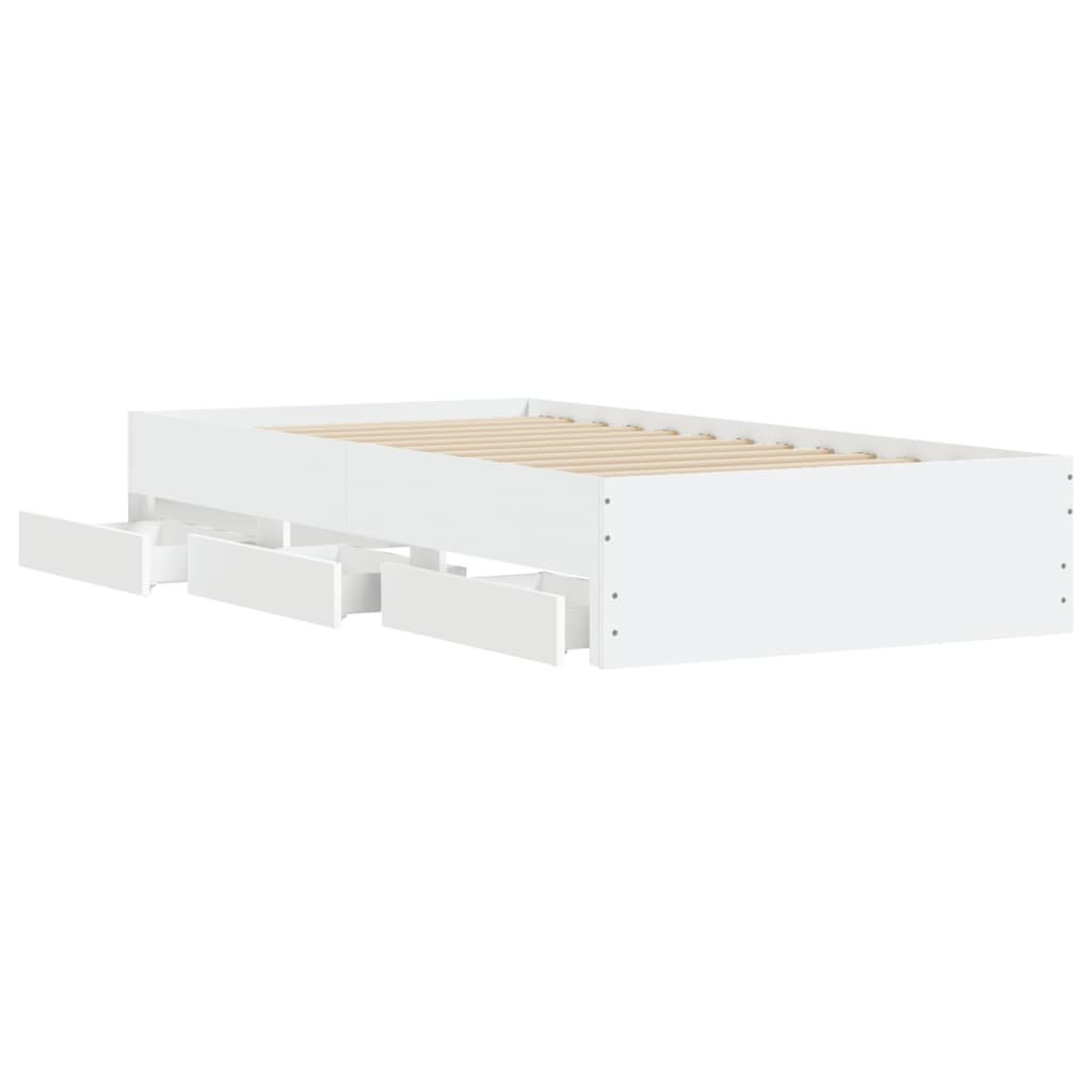 vidaXL Cama con cajones madera de ingeniería blanco 100x200 cm