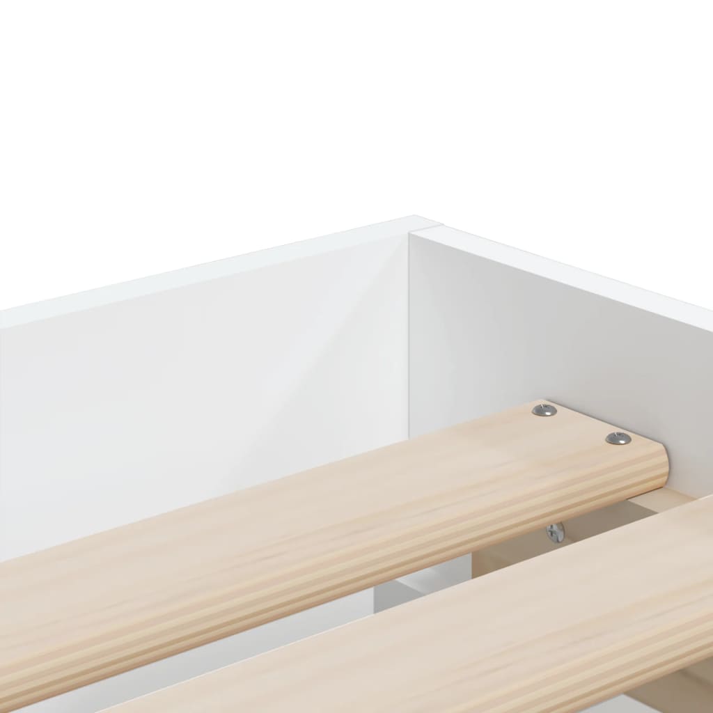 vidaXL Cama con cajones madera de ingeniería blanco 100x200 cm