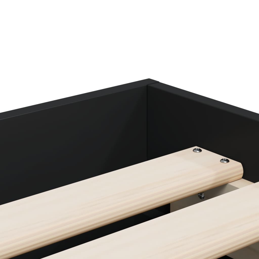 vidaXL Cama con cajones madera de ingeniería negro 100x200 cm