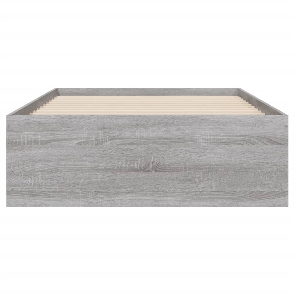 vidaXL Cama con cajones madera ingeniería gris Sonoma 100x200 cm