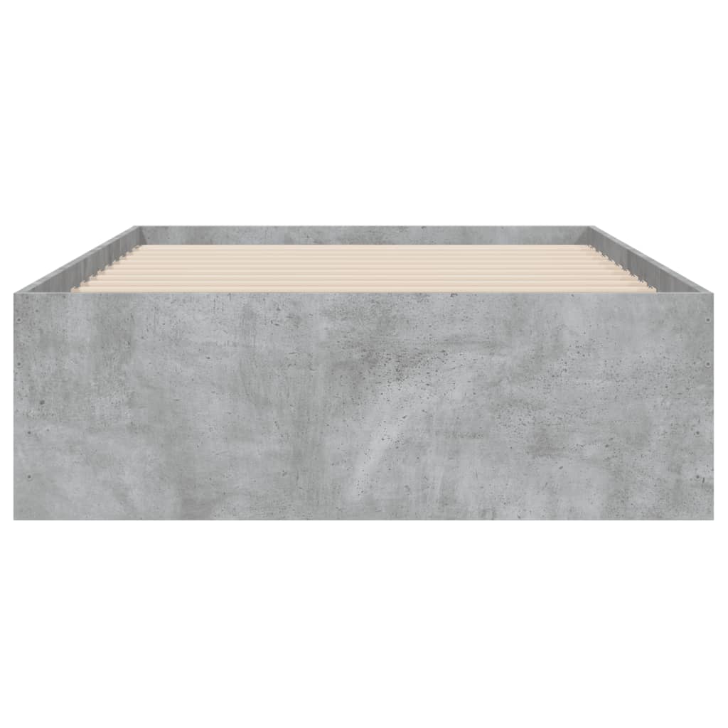 vidaXL Cama con cajones madera ingeniería gris hormigón 90x200 cm