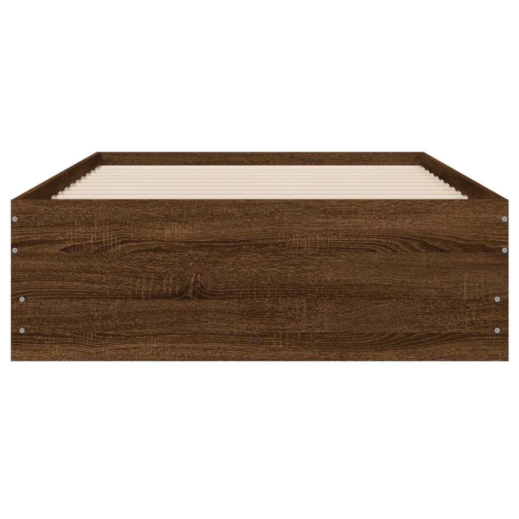 vidaXL Cama con cajones madera de ingeniería marrón roble 90x200 cm