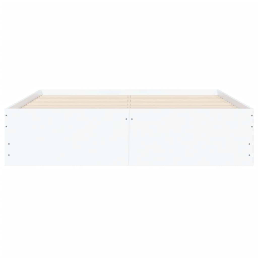 vidaXL Cama con cajones madera de ingeniería blanco 135x190 cm