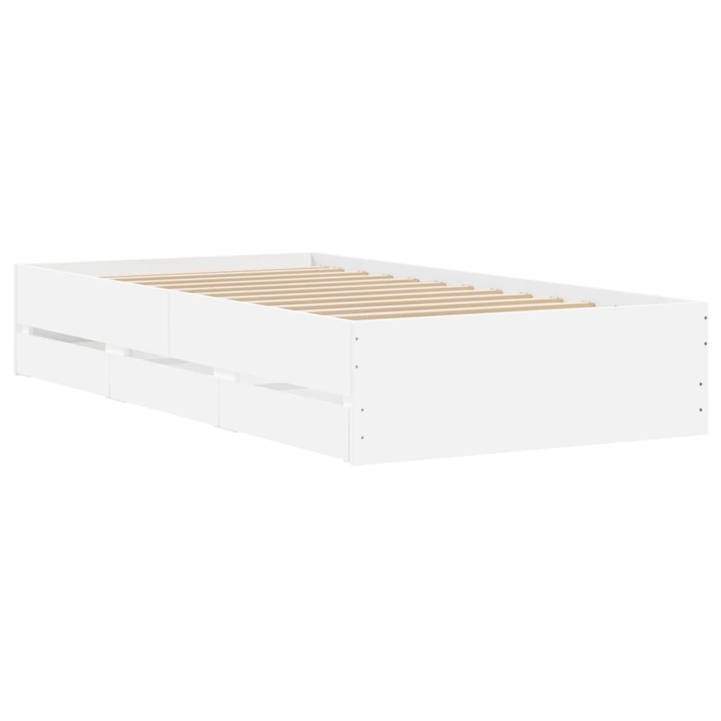 vidaXL Cama con cajones madera de ingeniería blanca 190x190 cm