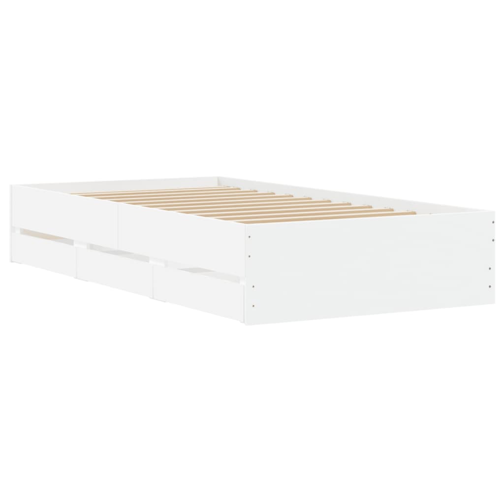 vidaXL Cama con cajones madera de ingeniería blanca 190x190 cm