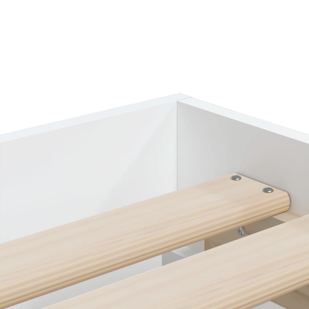 vidaXL Cama con cajones madera de ingeniería blanca 75x190 cm