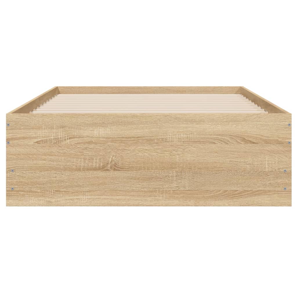 vidaXL Cama con cajones madera ingeniería roble Sonoma 75x190 cm